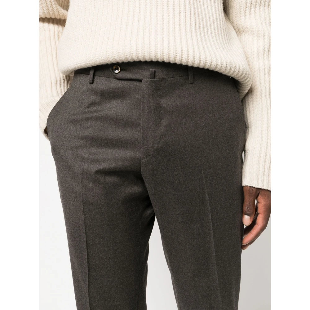 PT Torino Wollen broek met zakken en elastaan Brown Heren