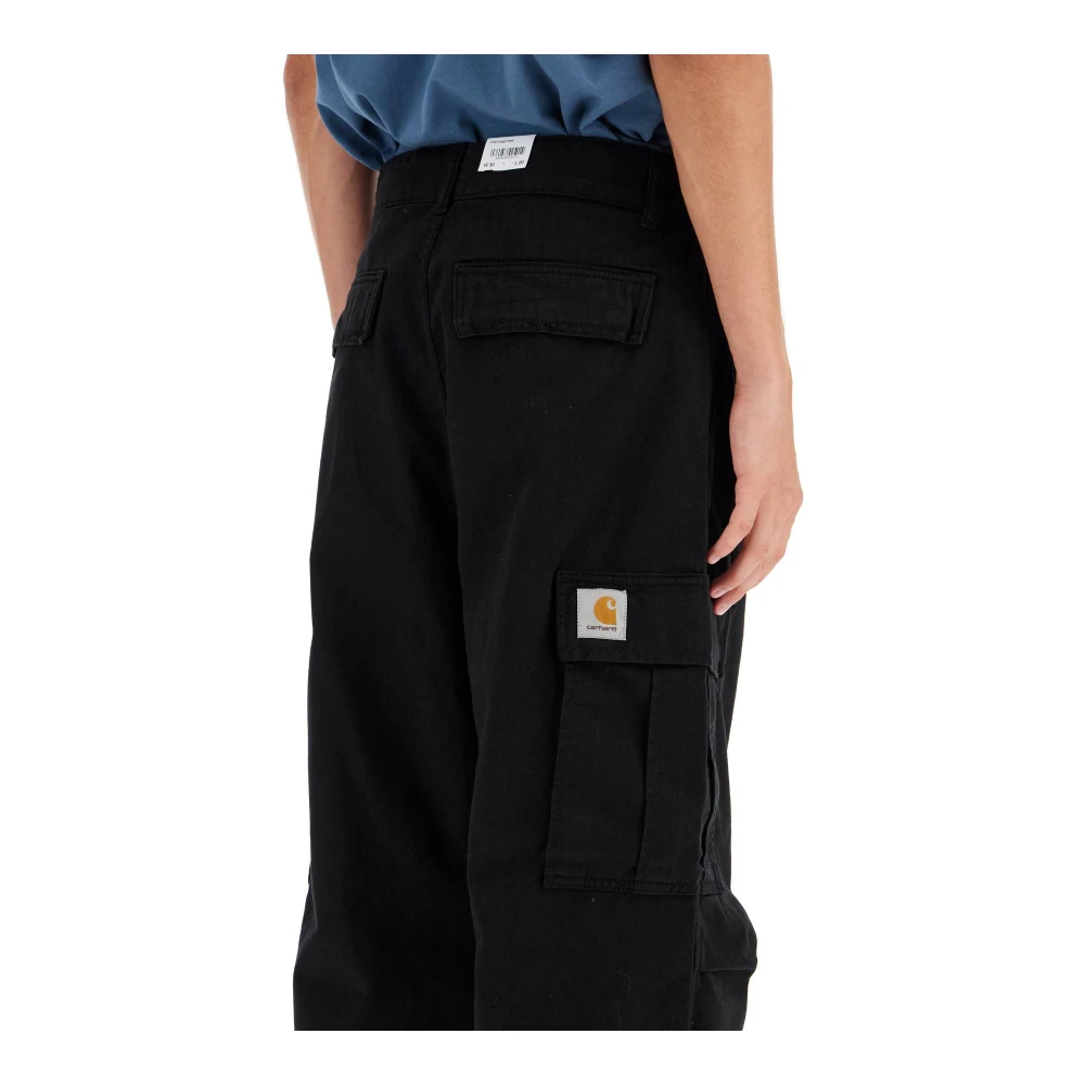 Carhartt WIP Cargo Broek in Katoen Twill Black Heren