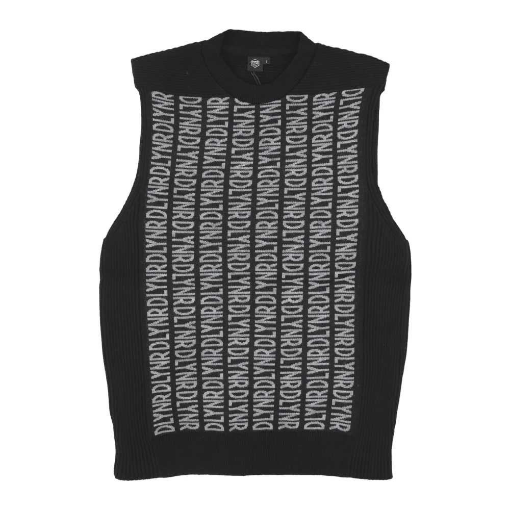 Dolly Noire Men's Black Sleeveless Knitwear Vest - Sleeveless Jumpers - M - Knitwear