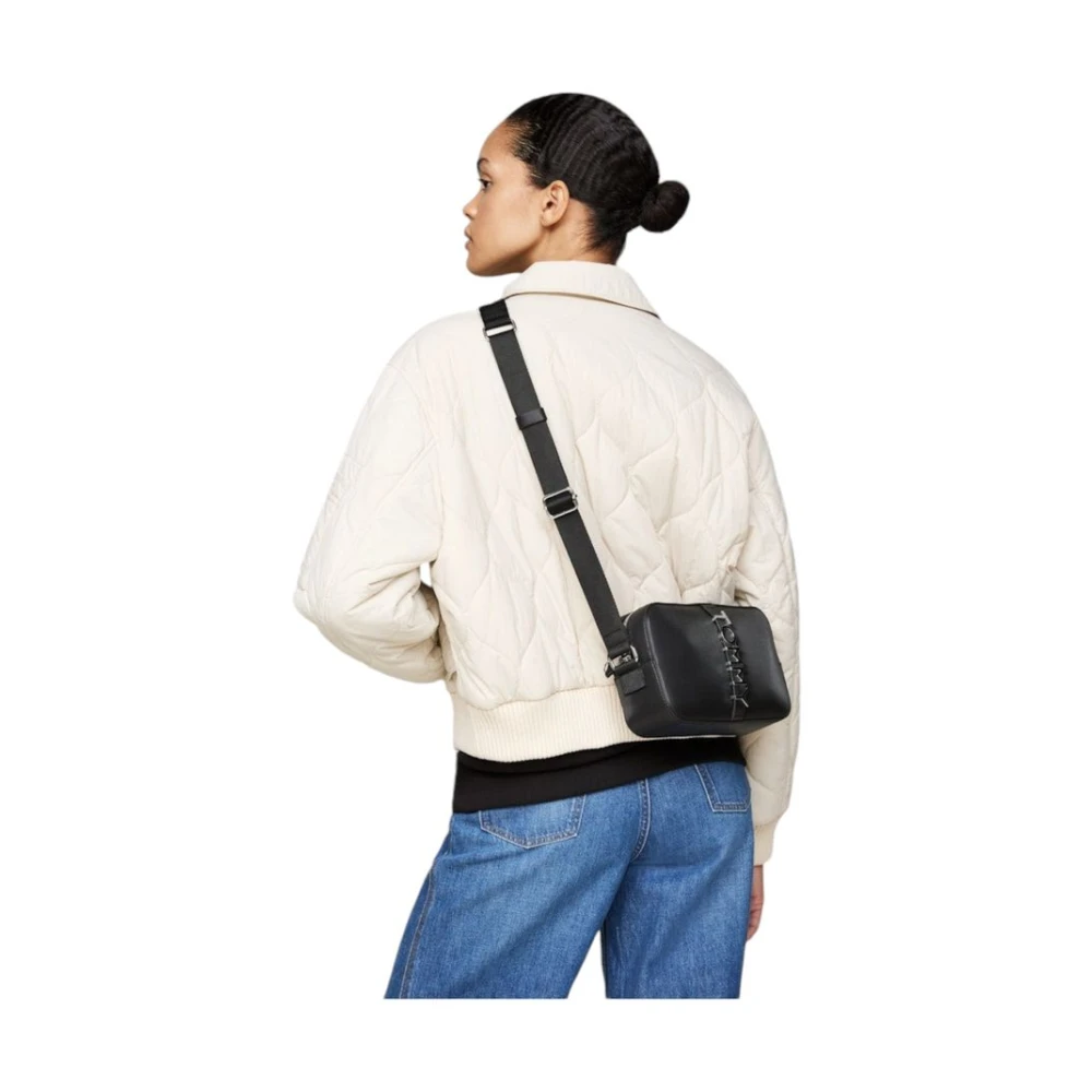 Tommy Hilfiger Zwarte Polyethyleen Handtas Herfst Winter Collectie Black Dames