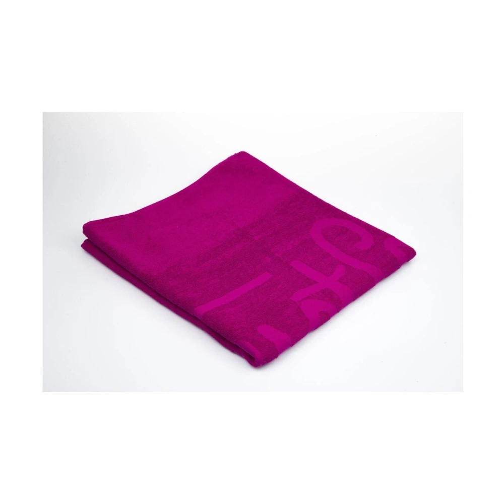 Just Cavalli Monocolore Logo Strandhanddoek Pink Heren