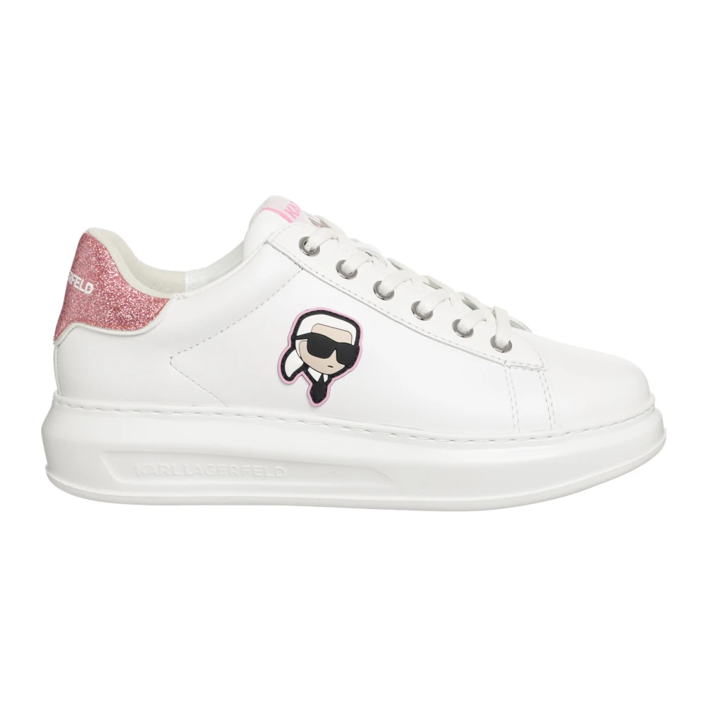 Karl Lagerfeld K/Ikonik Kapri Sneakers - Snörning, Enfärgat Mönster White, Dam