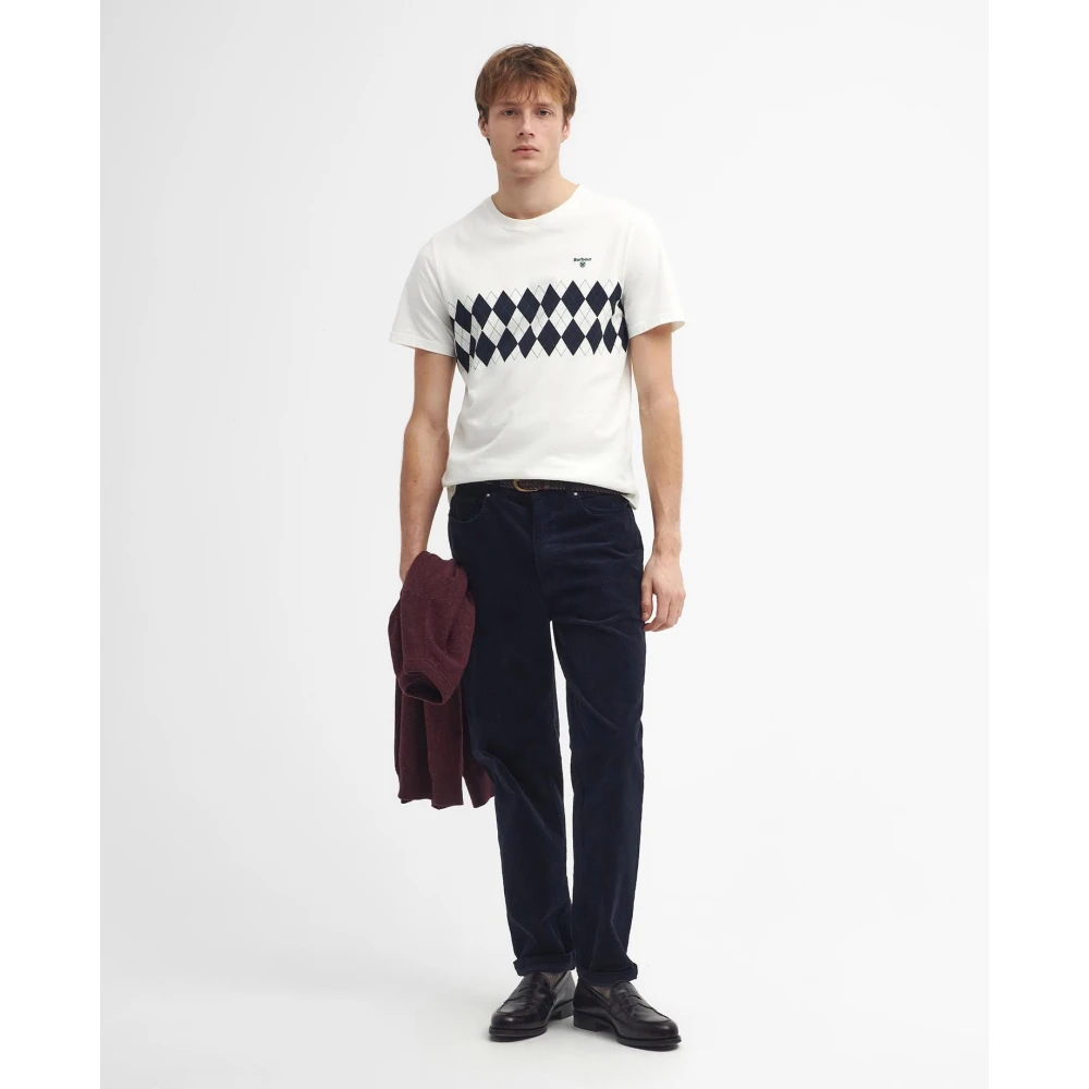 Barbour Argyle Panel Tee Whisper White Heren