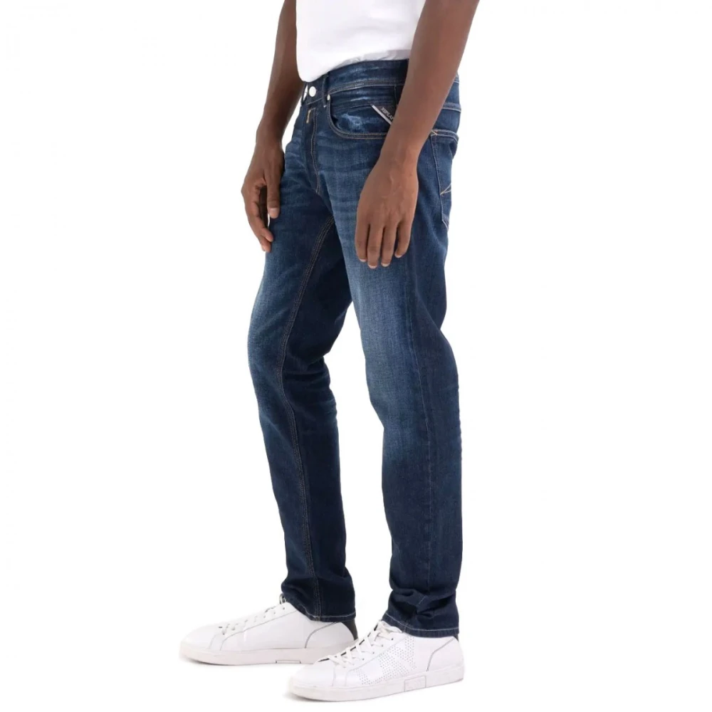 Replay Regular Slim Jeans Donkerblauw Blue Heren