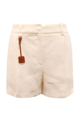 SH01252E2 Linneblandning Gabardinshorts