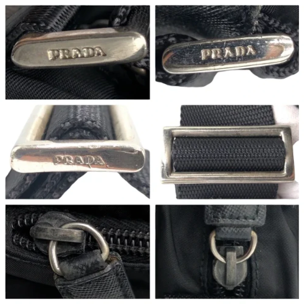 Prada Vintage Pre-owned Canvas crossbody-bags Black Dames
