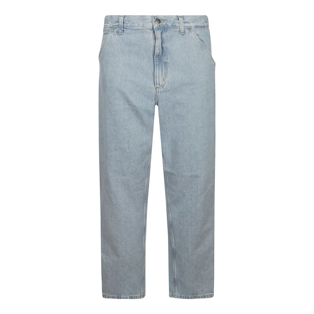 Carhartt WIP Blauwe Denim Kniebroek met Zakken Blue Heren