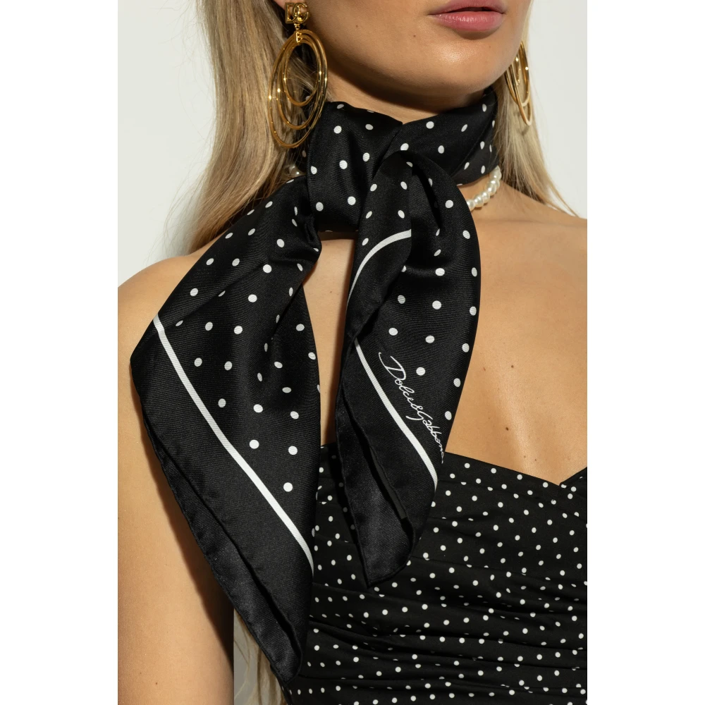 Dolce & Gabbana Zijden sjaal Black Dames