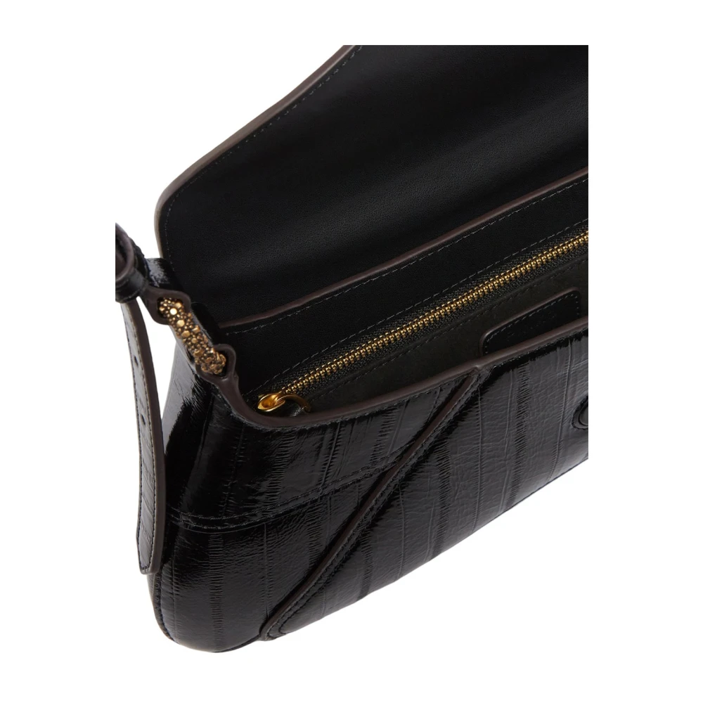 pinko Klassieke Schoudertas Zwart Antiek Goud Black Dames