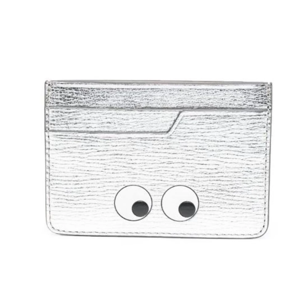 Anya Hindmarch Metallic Silver Kortfodral Gray, Dam