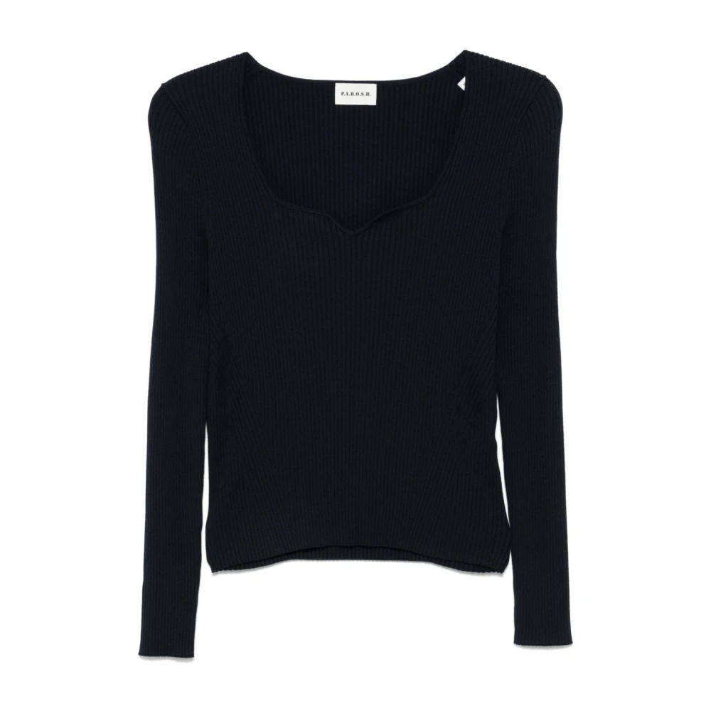 P.a.r.o.s.h. Blauwe Gebreide Top Blue Dames