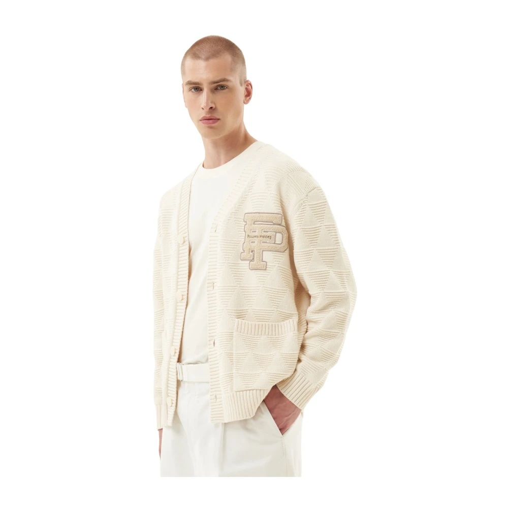 Filling Pieces Varsity Cardigan Antique White Heren