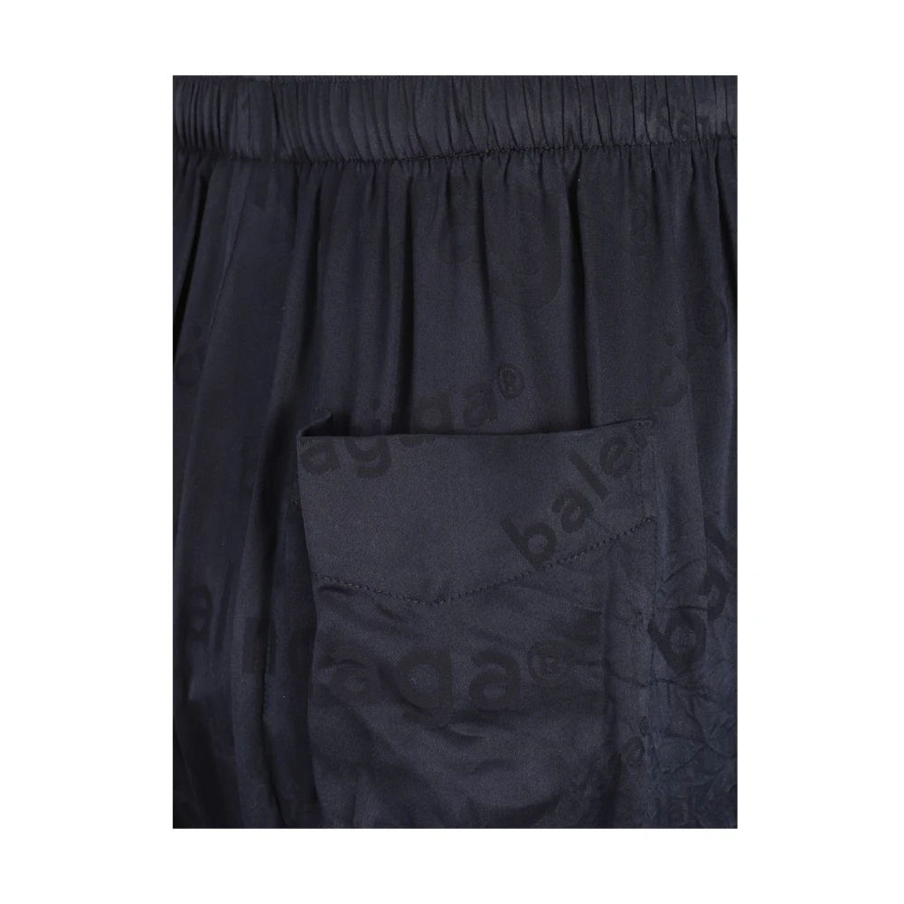 Balenciaga Zijden Pyjamabroek met Elastische Taille Black Dames
