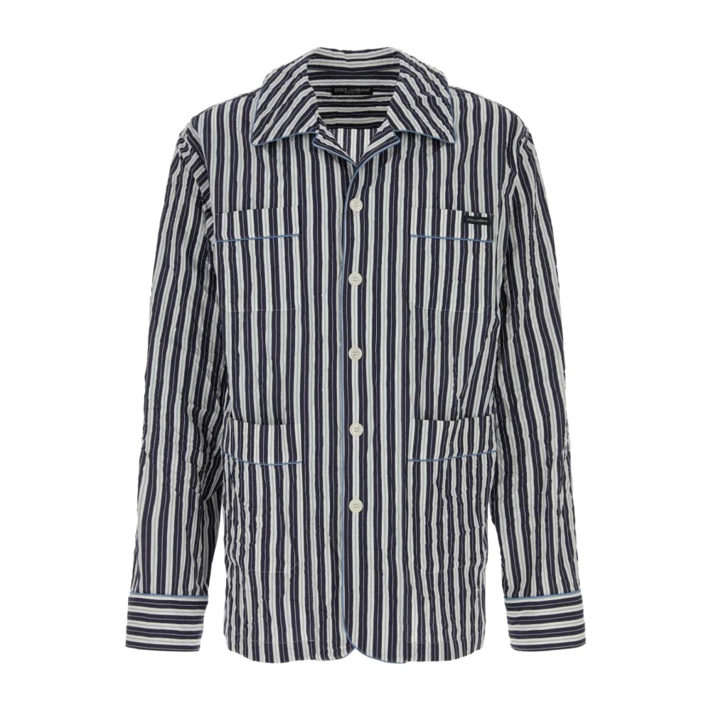 Dolce & Gabbana , Casual Shirts, Male, Multicolor, L, Embroidered Viscose Blend Shirt