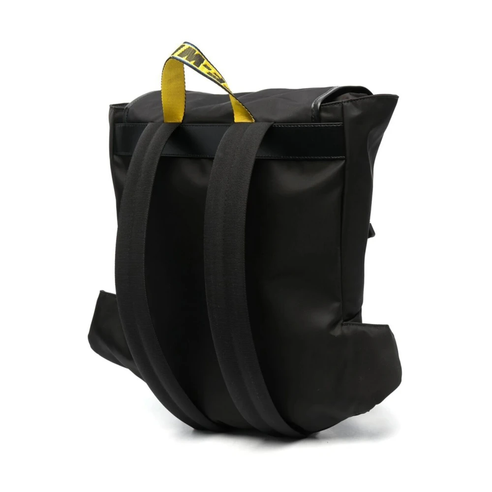 Off White Zwarte Nylon Trekkoord Rugzak Black Heren