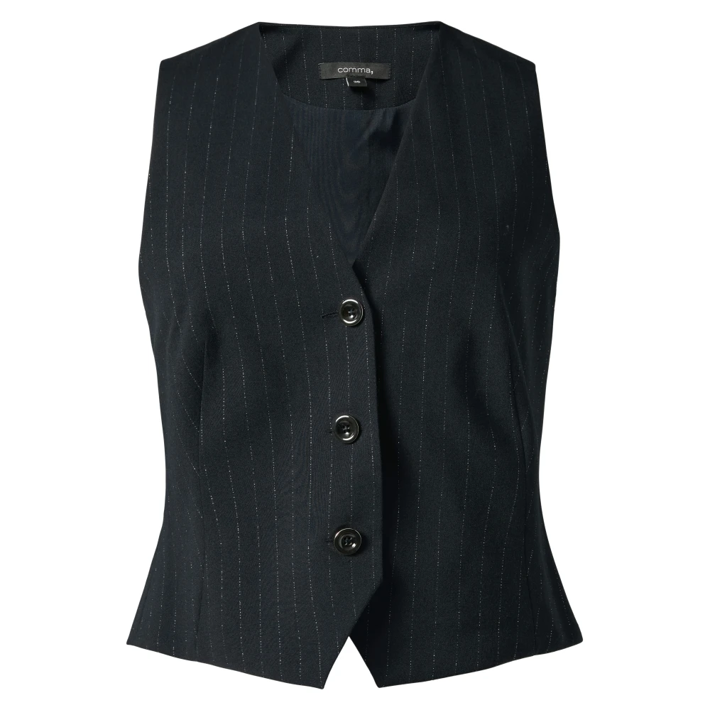 comma Glitterende Indoor Vest Blue Dames