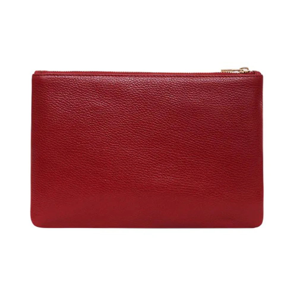 Anine Bing Clutch van geprägtem Leder Red Dames