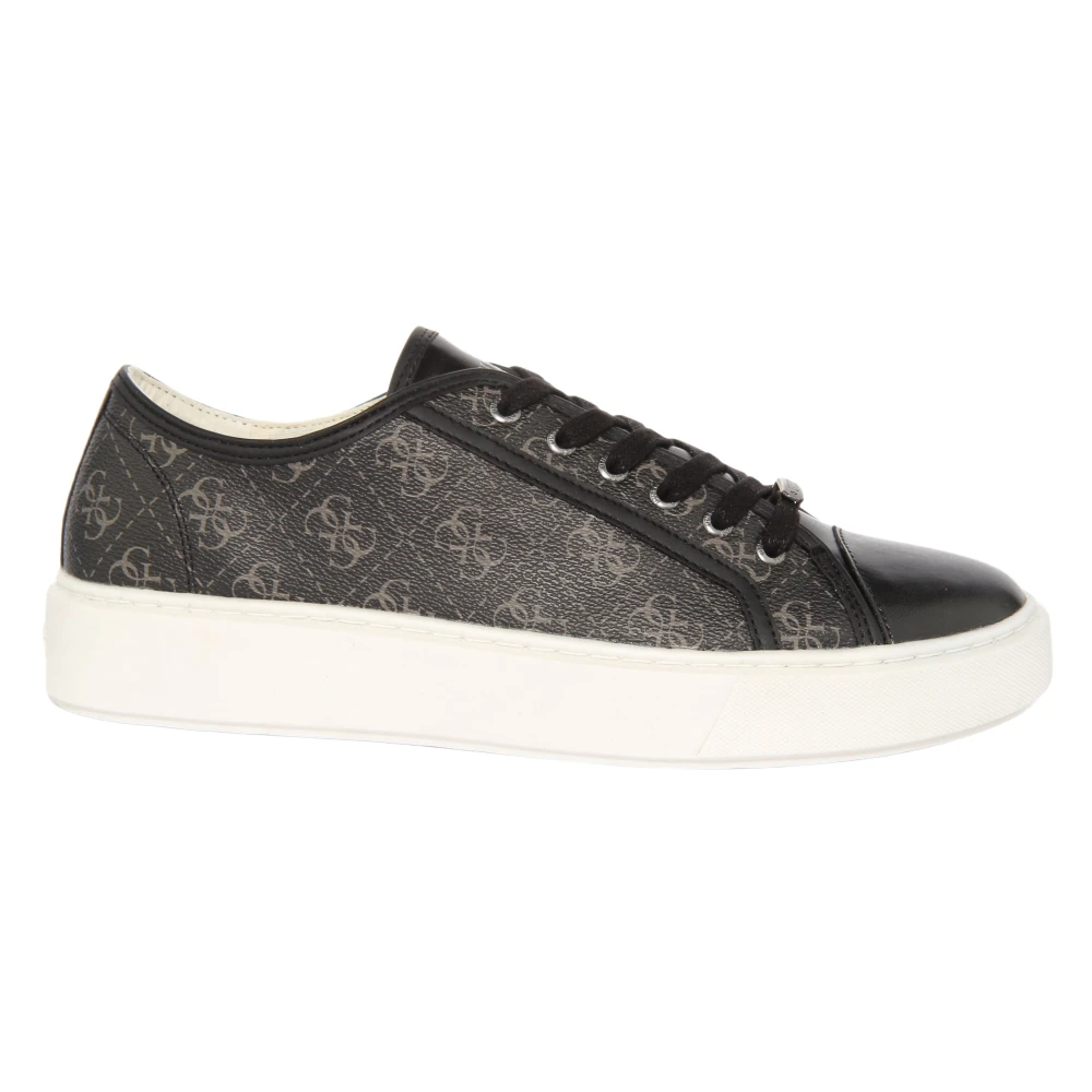 Guess Men's Black Sneakers, 7 Uk, Coal Lace Up Trainers For