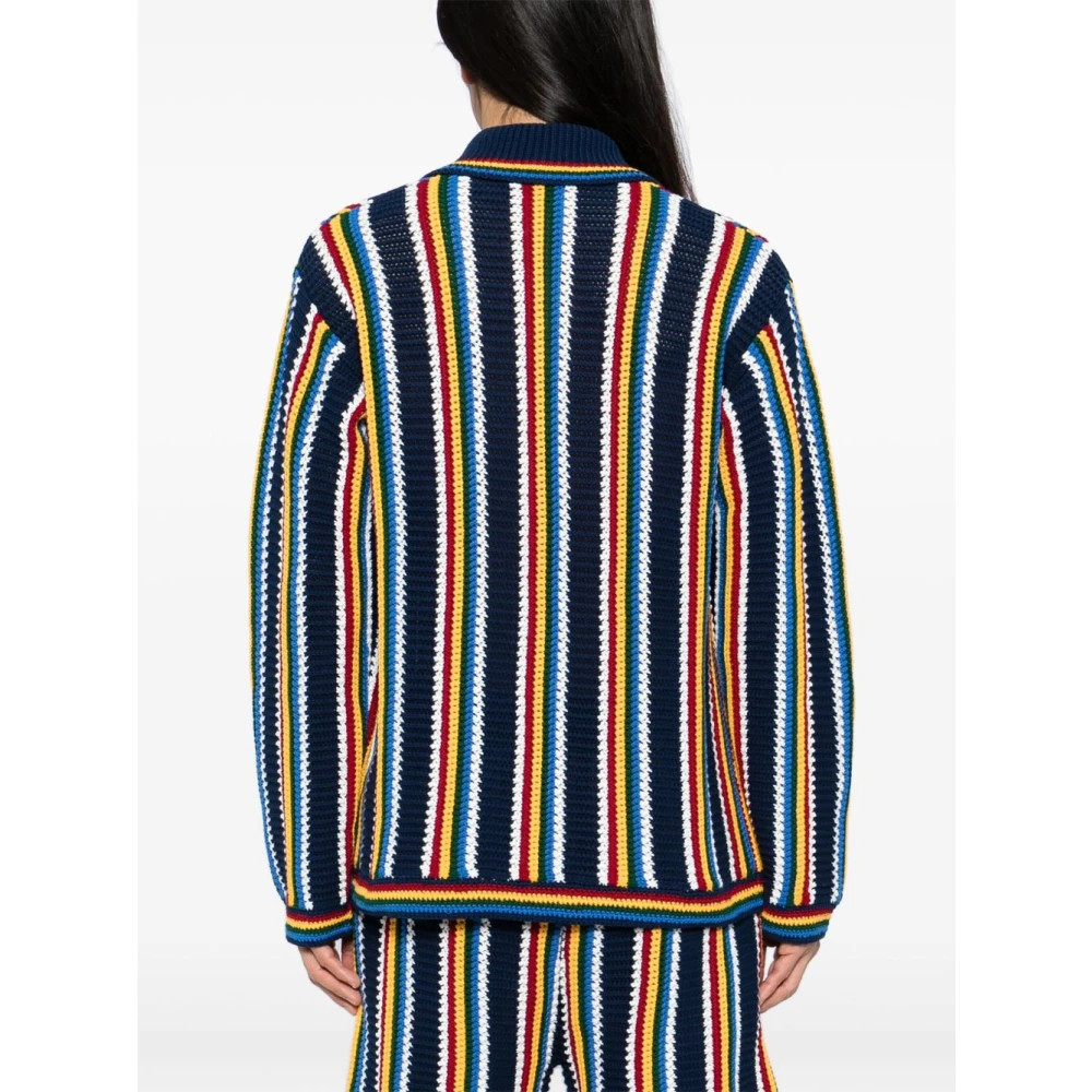 Casablanca Gestreept Gehaakt Shirt Blauw Multicolor Heren