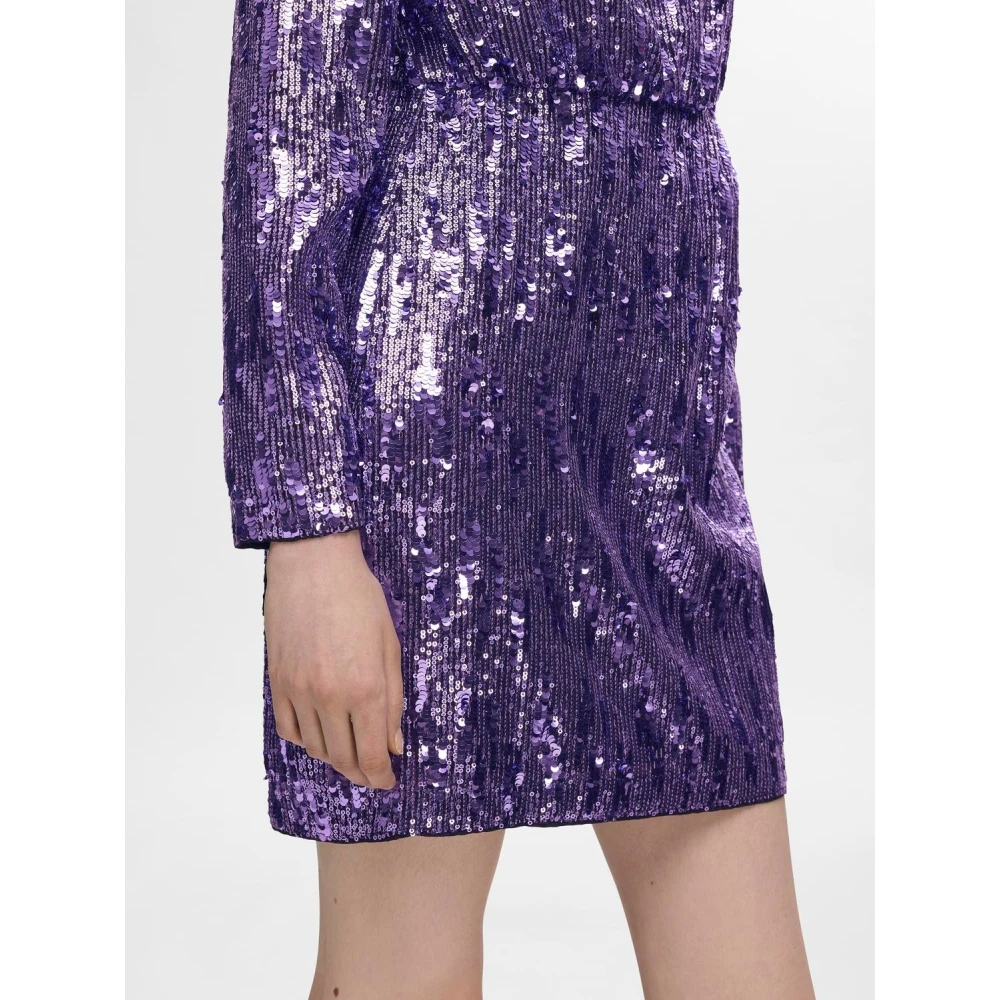 Selected Femme Ari-Colyn LS Short Sequins Dress Purple Dames