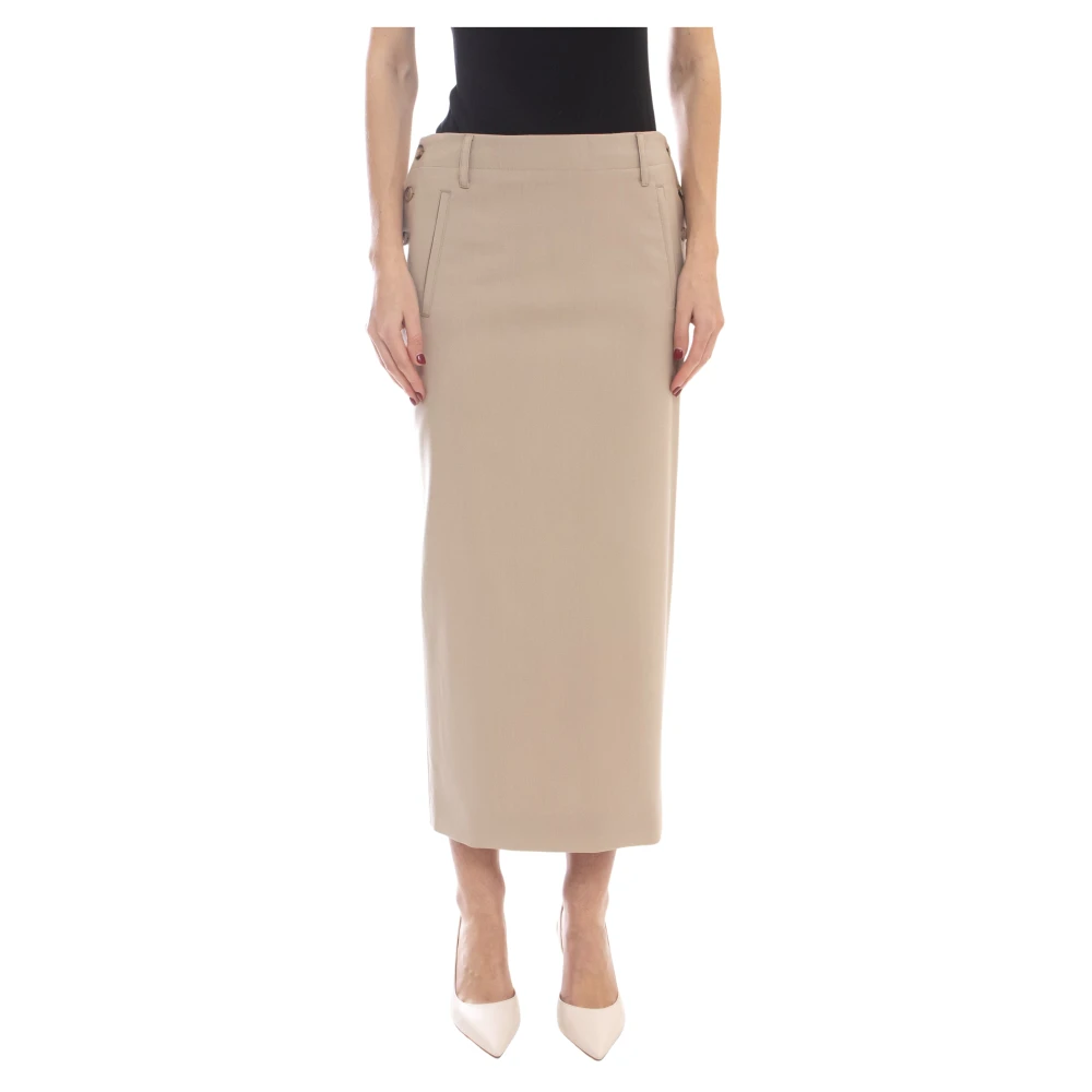 Moschino Women's Beige Midi Skirts,, Skirt 0020 Extra Small