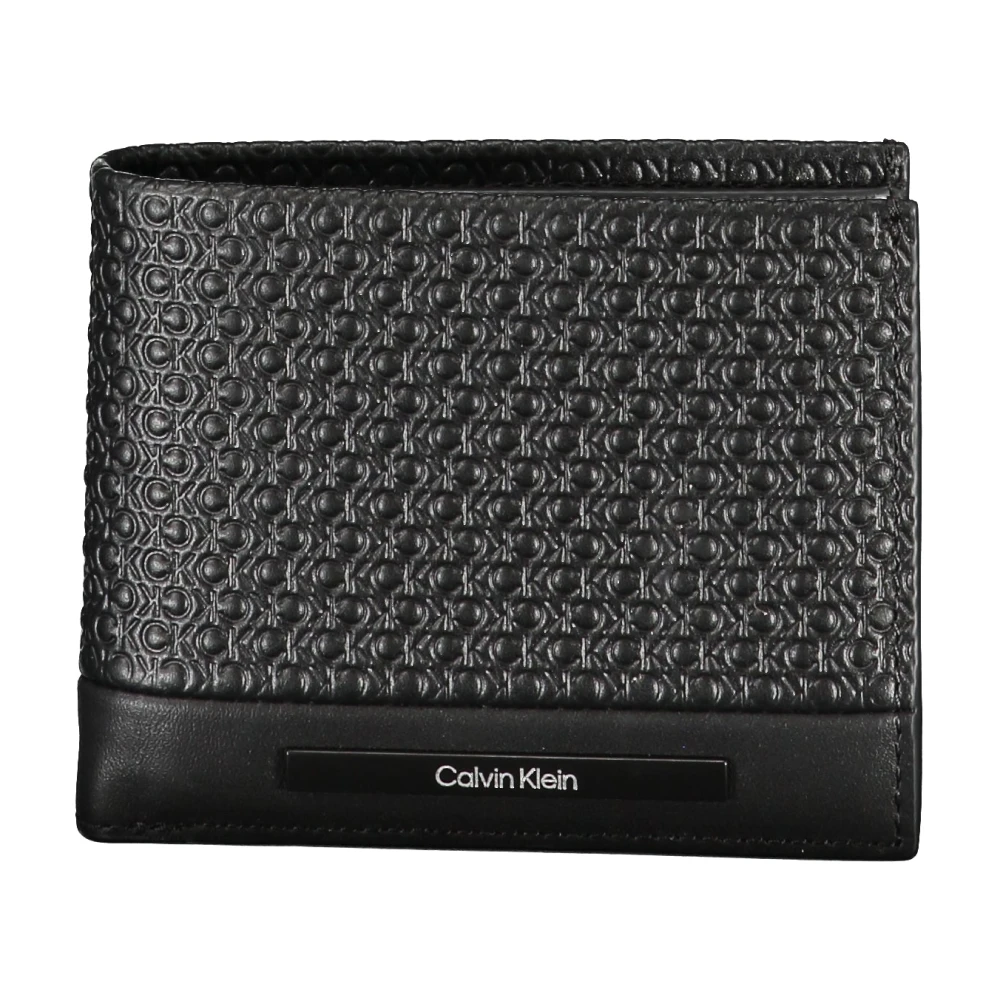 Calvin Klein , Wallets & Cardholders, Male, Black, One Size, Men's Wallet Black Contrast Logo