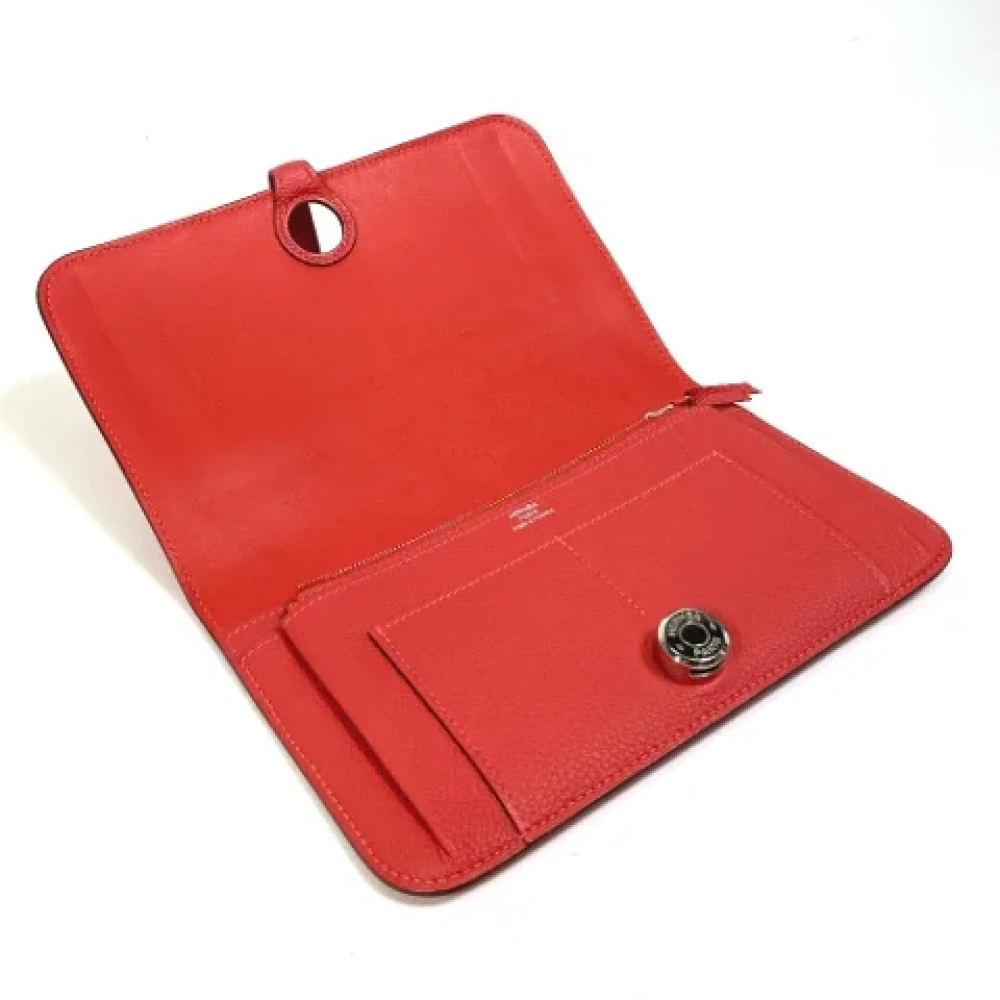 Hermès Vintage Pre-owned Leather wallets Red Dames