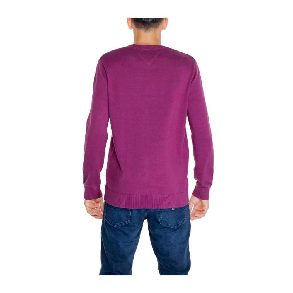 Tommy Jeans Katoenen Trui Herfst Winter Collectie Purple Heren