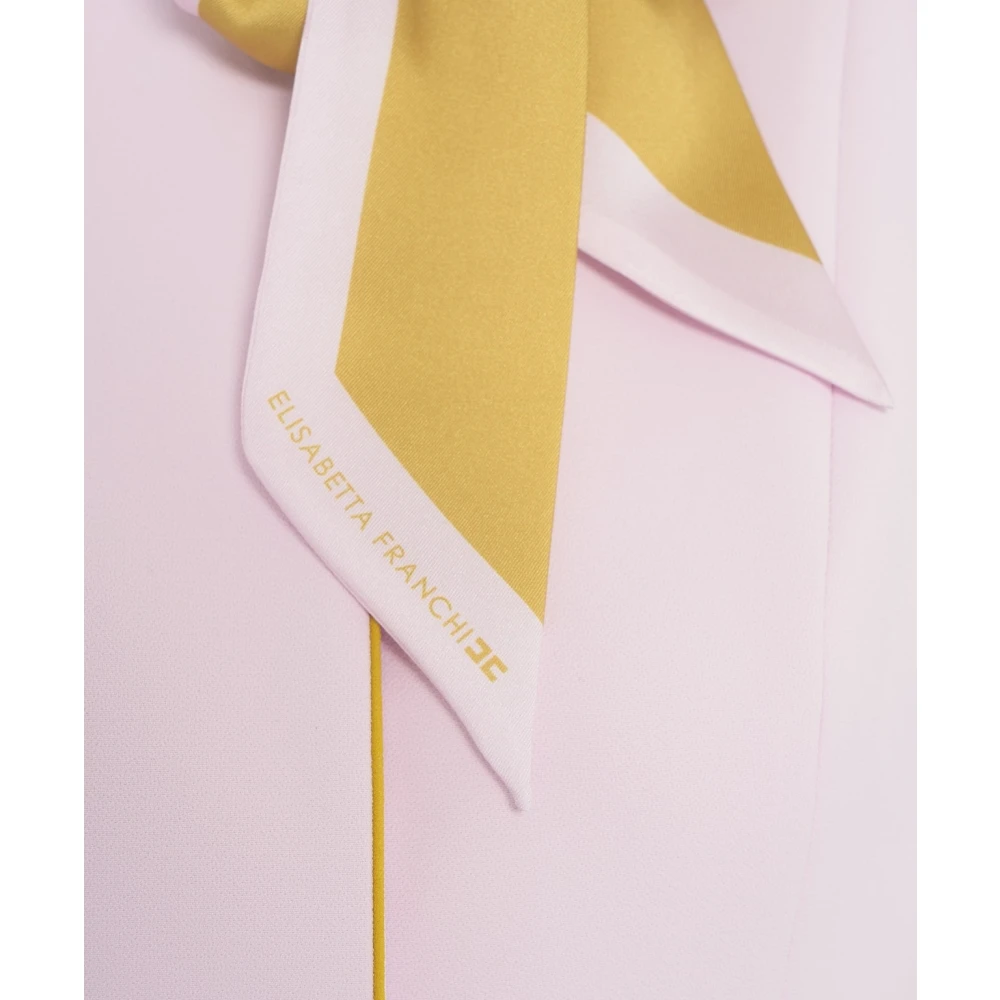 Elisabetta Franchi Roze Crepe Blazer met Metalen Details Pink Dames