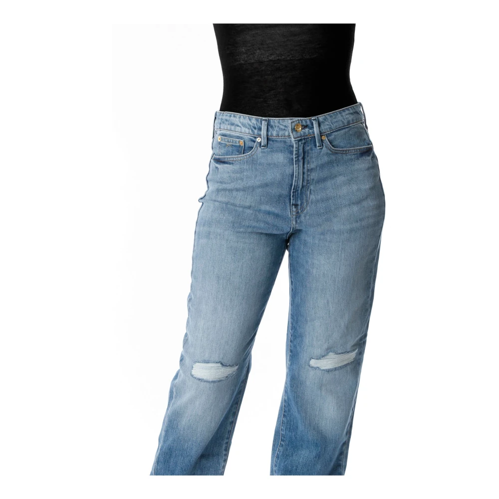 Denham Hoge Taille Straight Jeans Blue Dames