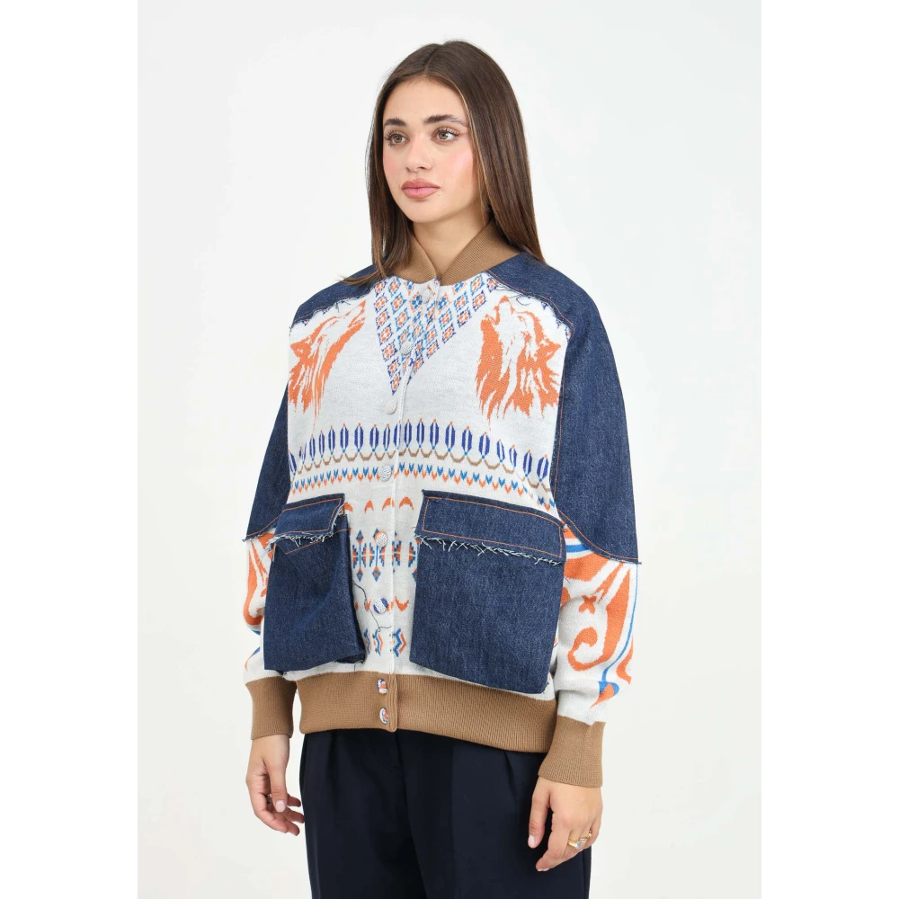 Akep Multicolor Jacquard Bomberjack Multicolor Dames