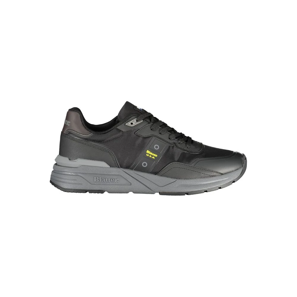 Blauer Men's Black Polyester Sneaker With Contrast Details