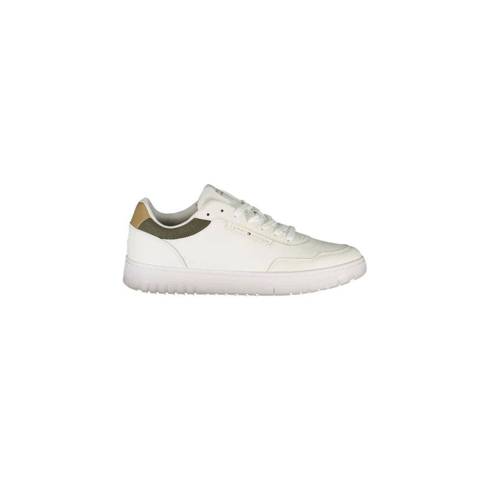 Tommy Hilfiger Men's White Sneakers, 6 Uk, Polyester Trainers