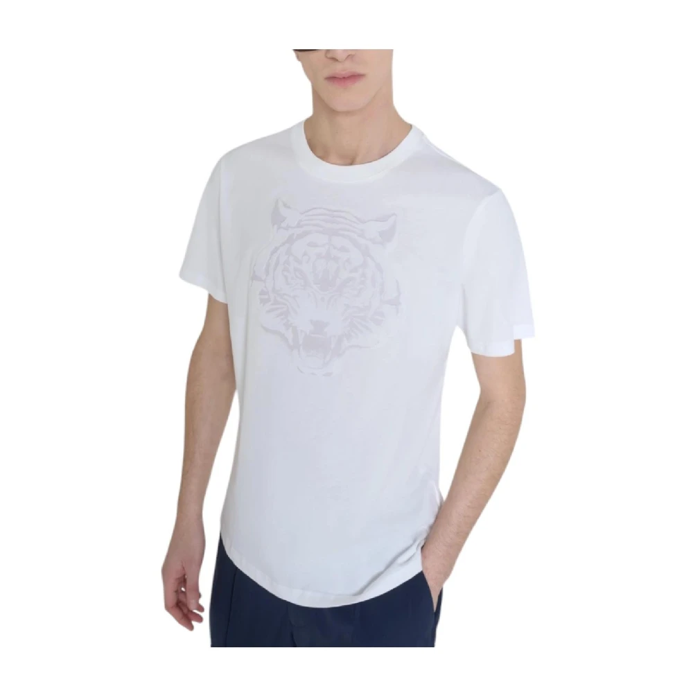 Antony Morato Witte Tijgerprint T-shirt White Heren