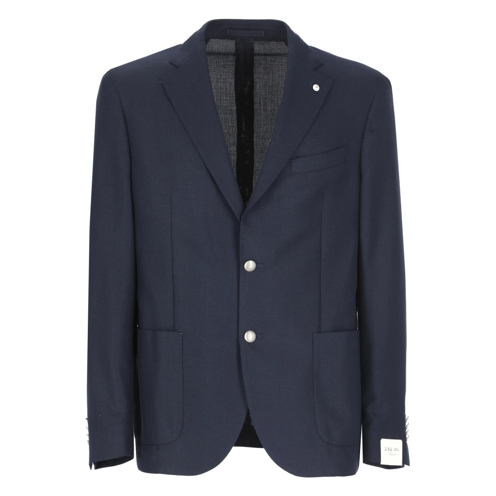 Lubiam Blauw Katoen Wol Jas voor Man Blue Heren