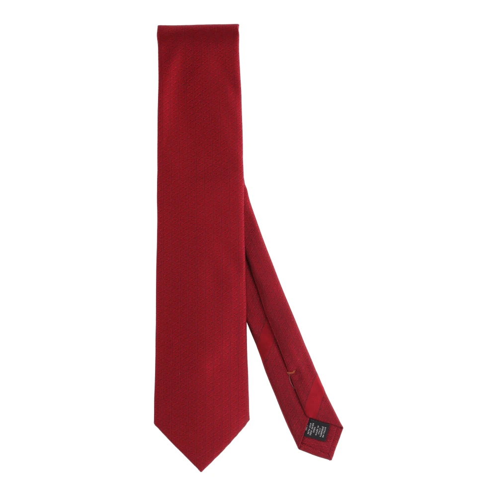 Ermenegildo Zegna Rode zijden stropdas met logopatroon Red Heren