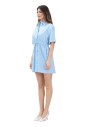 robe-courte-rayee-bleue