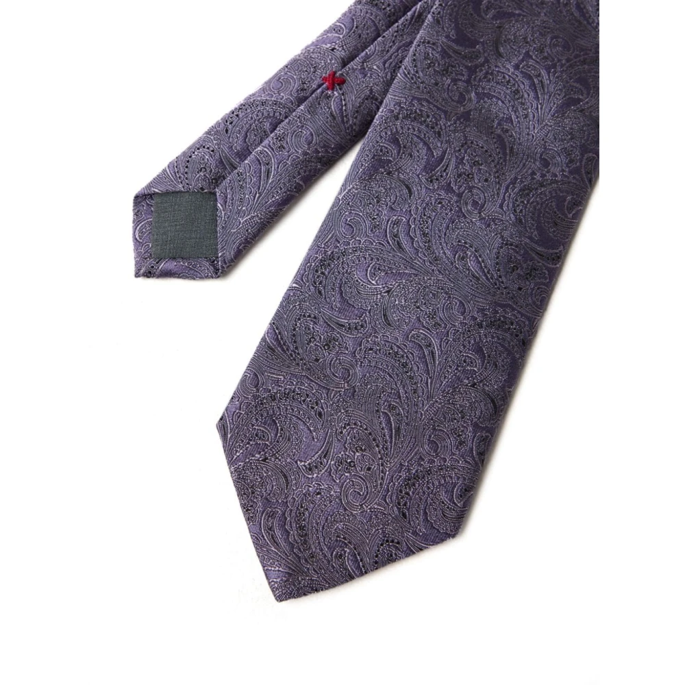 BRUNELLO CUCINELLI Lavendel Paisley Zijden Zelfstrikker Purple Heren