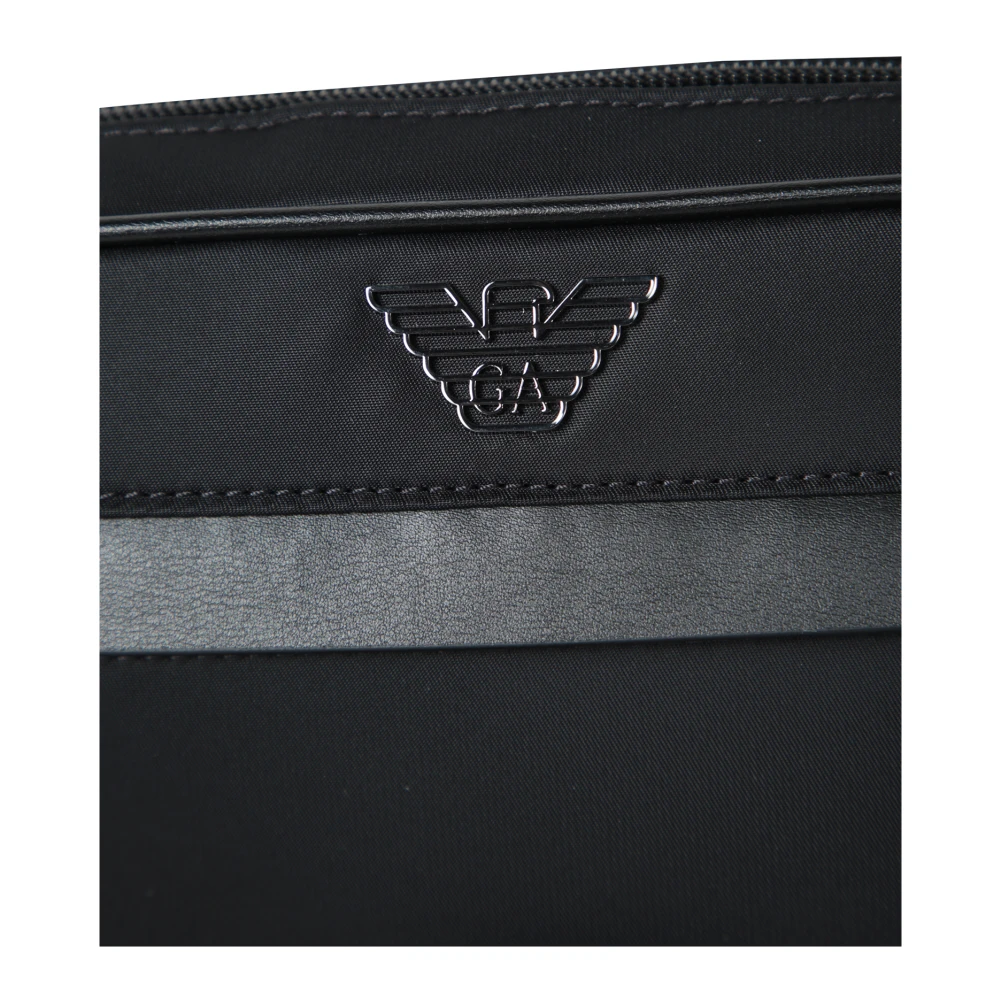 Emporio Armani Zwarte Nylon Heuptas Compact Black Heren