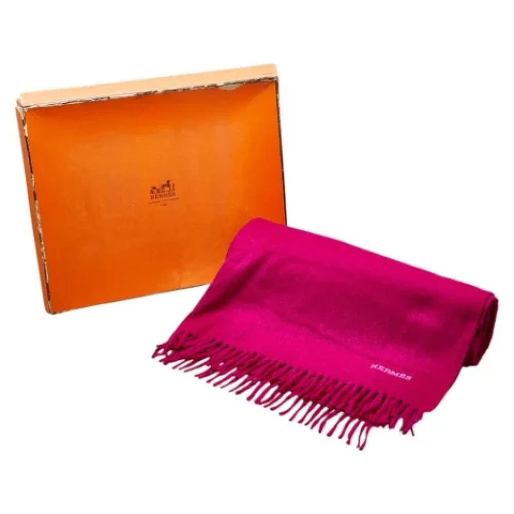 Hermès Vintage Pre-owned Cashmere scarves Pink Dames