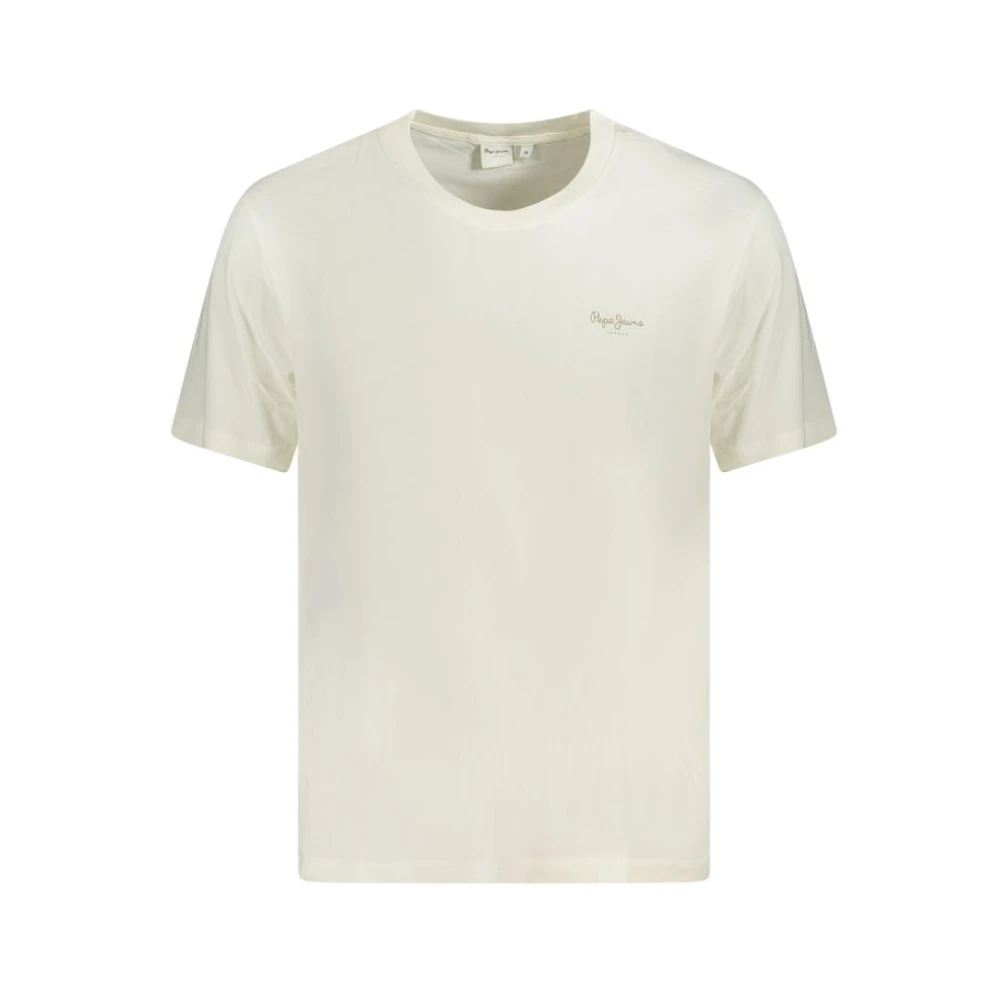 Pepe Jeans Men's White T-Shirts, Xl, Cotton T-Shirt With Logo Print