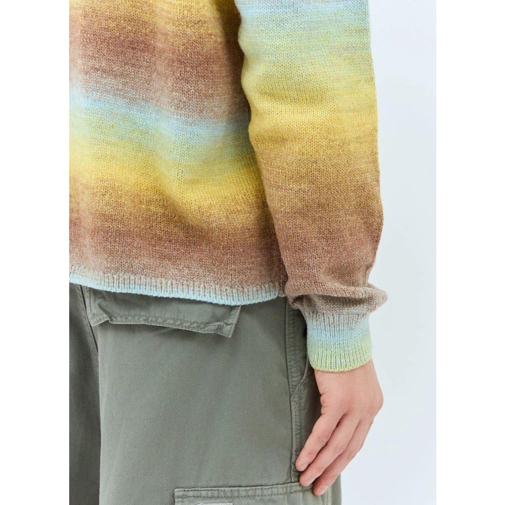 Awake NY Ombre Polo Sweater Wolmix Gebreid Yellow Heren