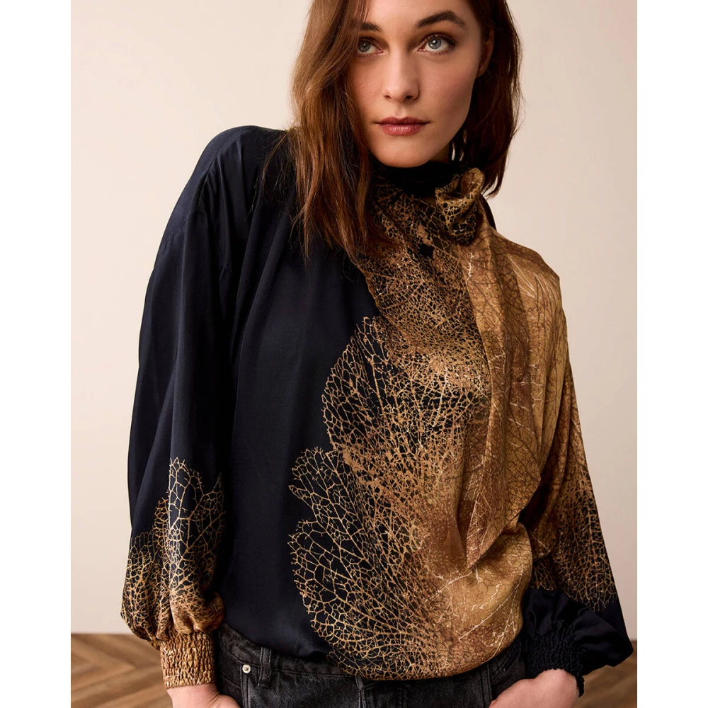 Summum Woman Strik Top Rand Print Multicolor Dames