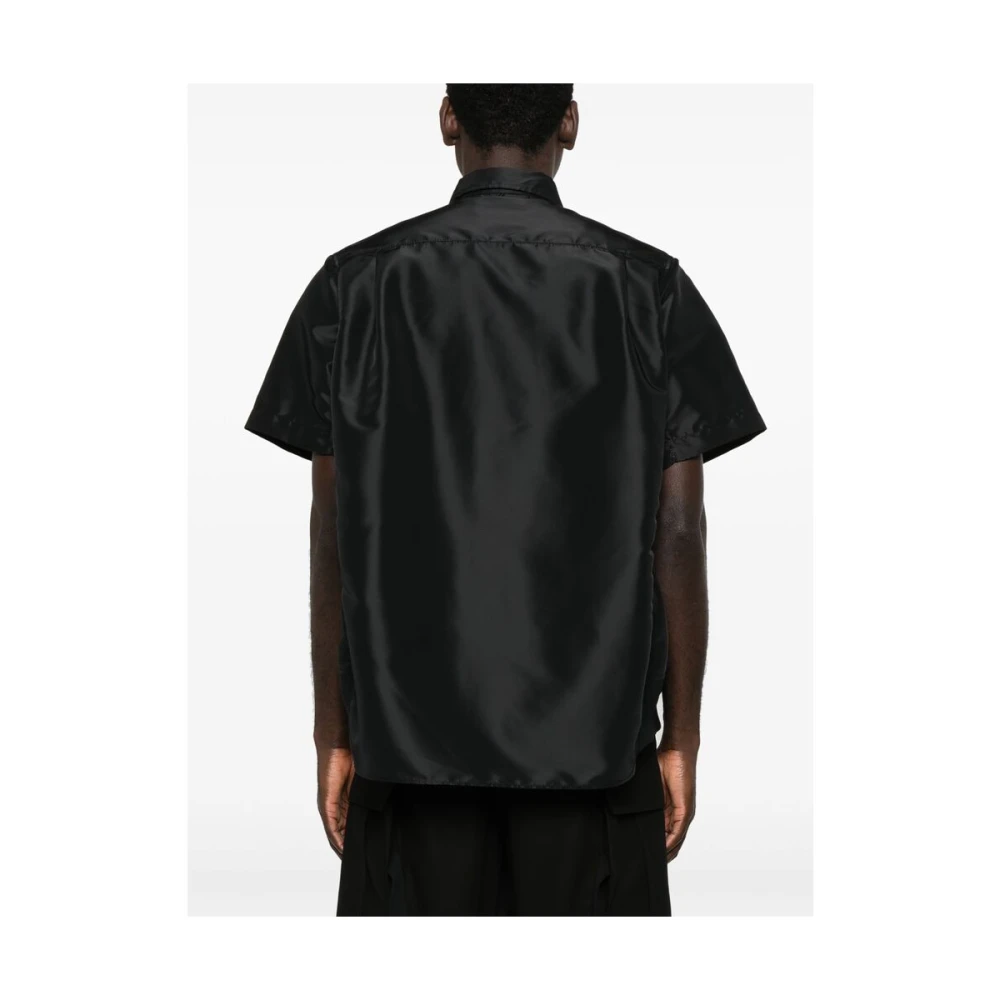 Sacai Zwarte Knoopsluiting Klassieke Kraag Shirt Black Heren