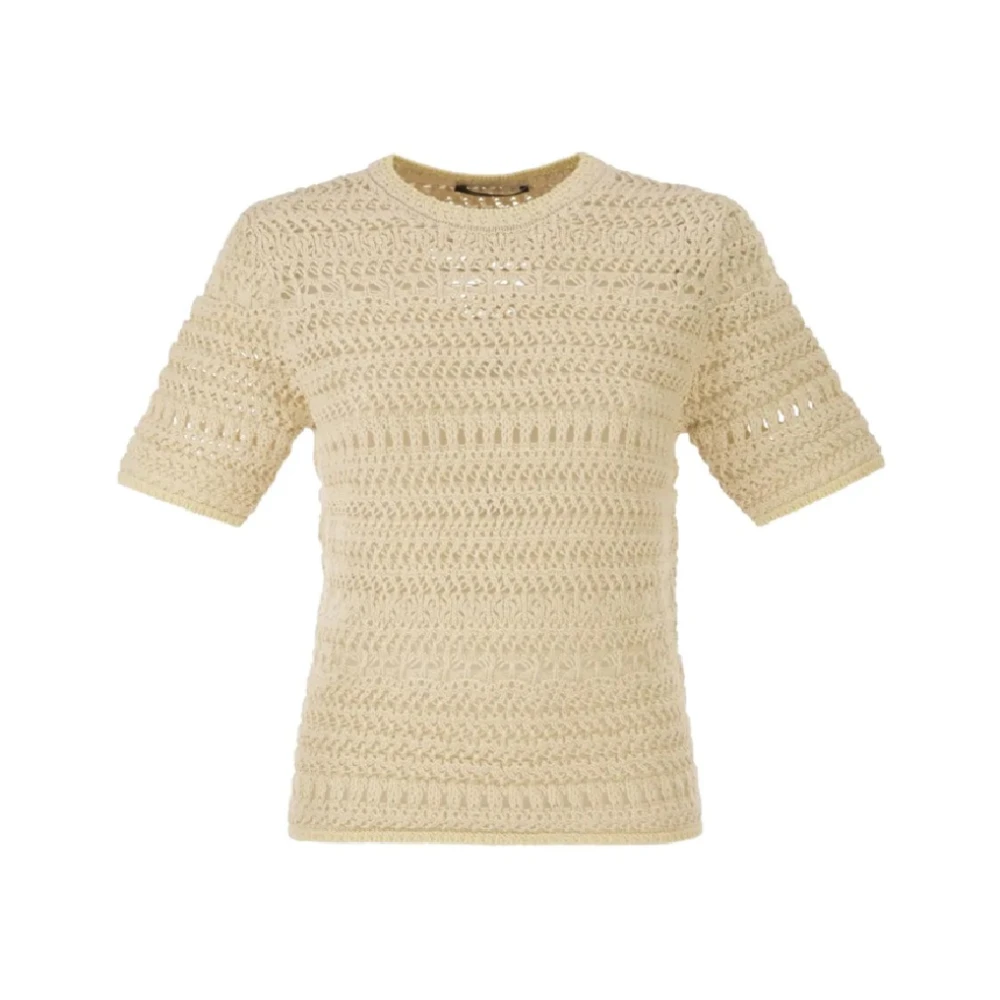 Fabiana Filippi Women's Beige Round-Neck Knitwear, Xs, Round-Neck Knit Top