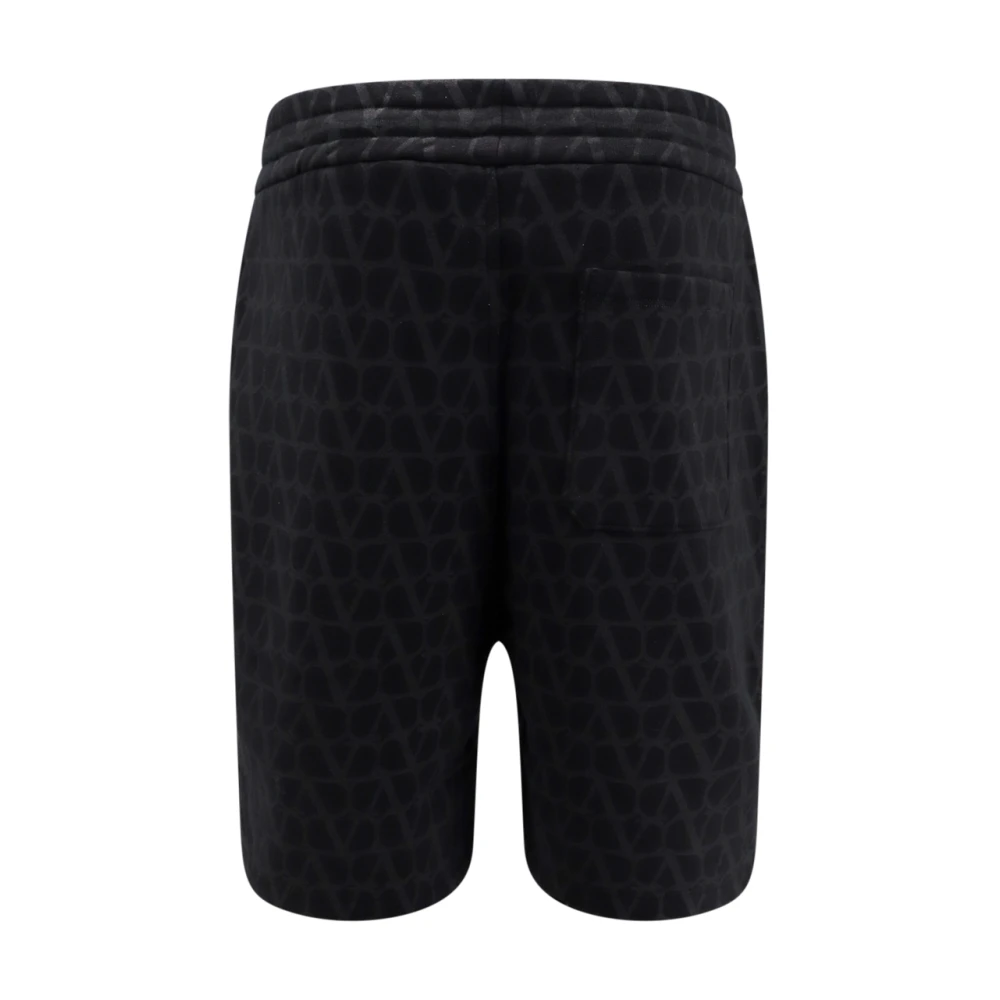Valentino Zwarte Shorts met Verstelbare Tailleband Black Heren