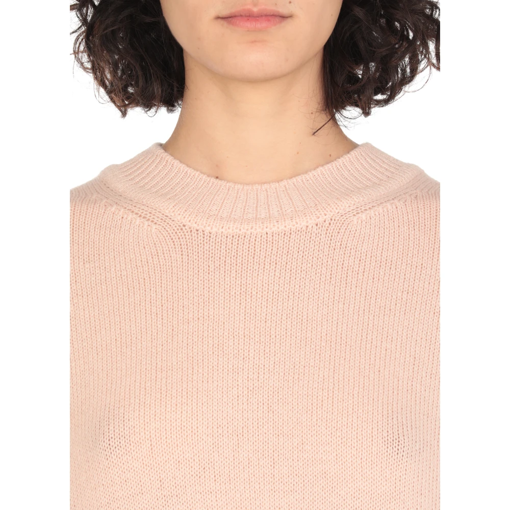 Jil Sander Roze Kasjmier Ronde Hals Sweater Pink Dames