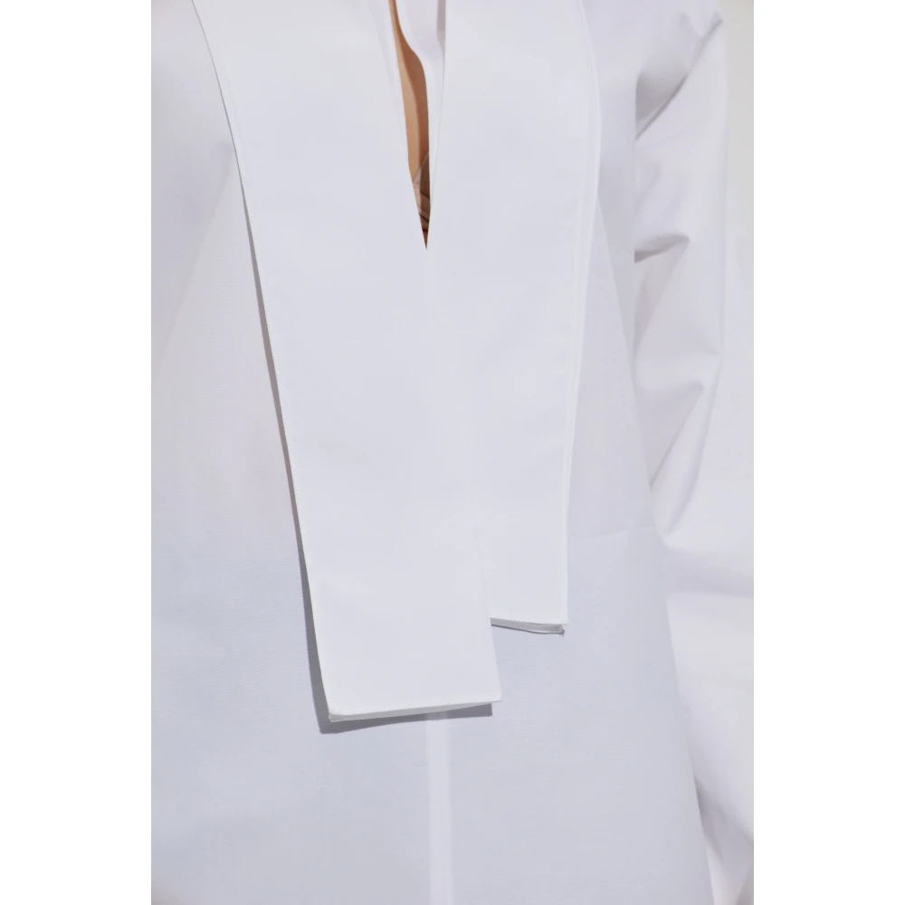 Alaïa Stropdasdetail shirt White Dames