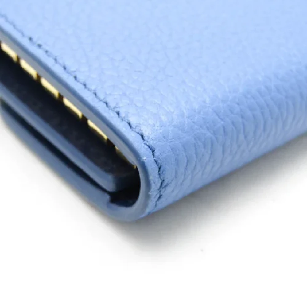 Prada Vintage Pre-owned Leather key-holders Blue Dames
