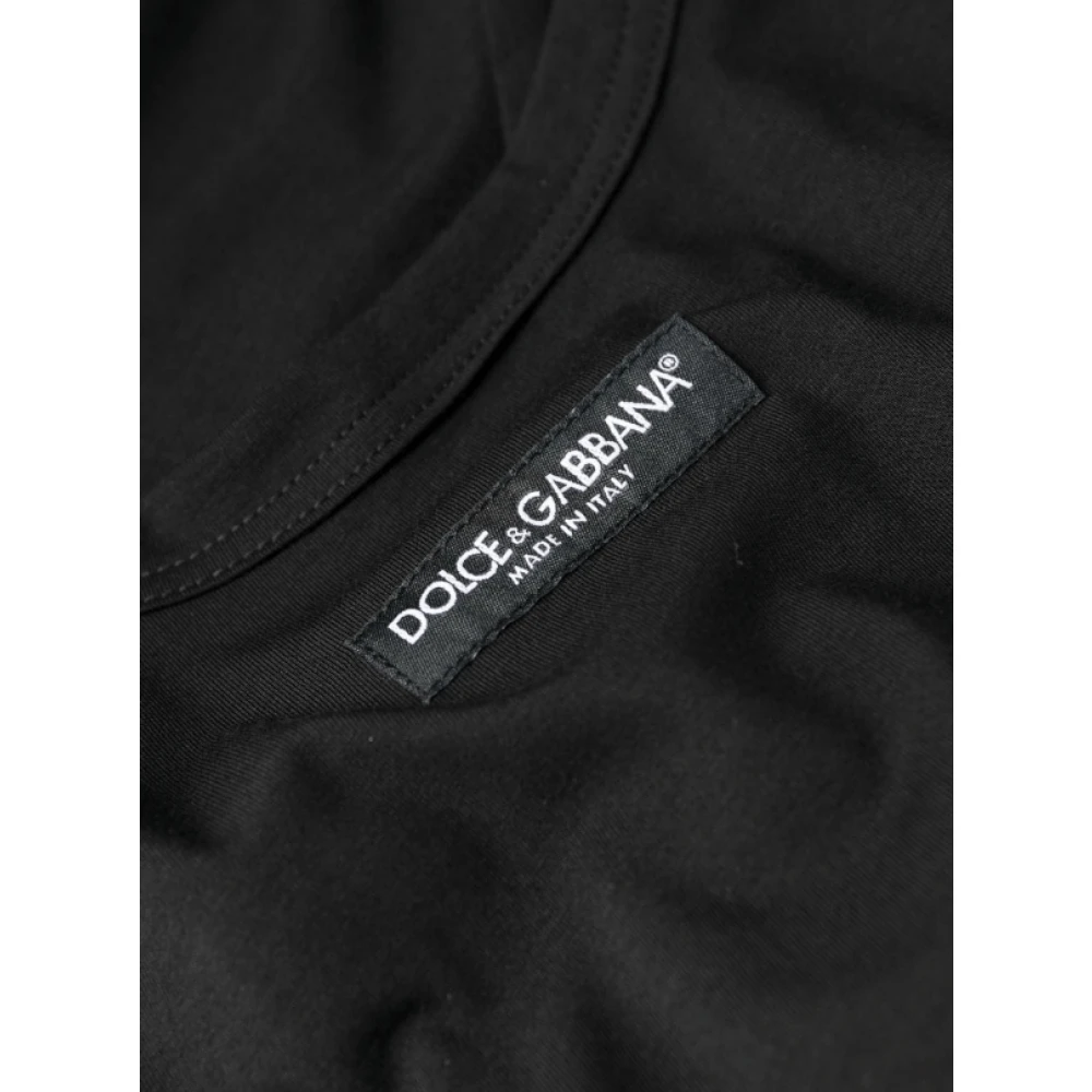 Dolce & Gabbana Logo-Patch Tanktop Stijlvolle mouwloze top voor dames Black Dames